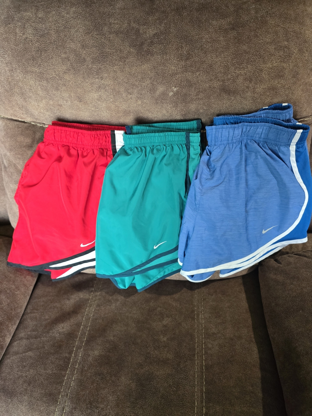 Womens Nike Athletic Shorts in Red, Green, and Blue